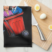 トランプ2024のゴミおもしろいギャーブを取り出す時間 キッチンタオル (四つ折り)