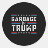 トランプ2024のゴミ私たちはゴミ投票Truではない ラウンドシール (正面)