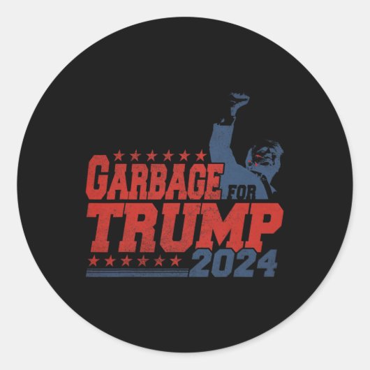 トランプ2024のゴミ ラウンドシール (正面)