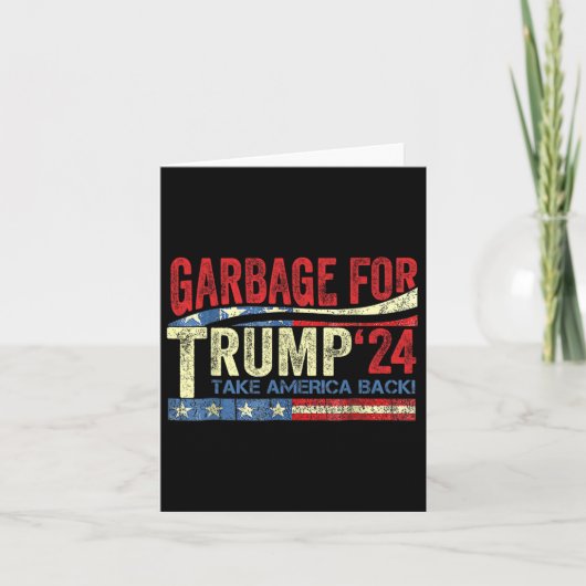 トランプ2024のトランプおもしろいサポーター用のごみ カード (正面)