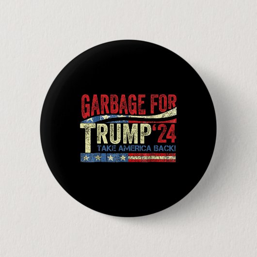 トランプ2024のトランプおもしろいサポーター用のごみ 缶バッジ (正面)