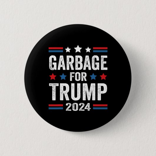 トランプ2024のトランプのサポーターのためのゴミ 缶バッジ (正面)