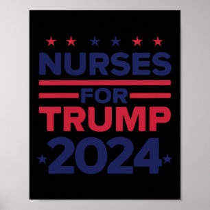 トランプ2024のナース向けトランプ2024米国国旗をサポート ポスター