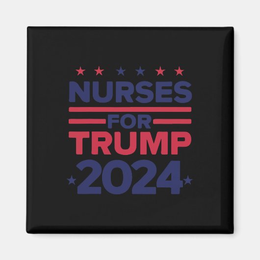 トランプ2024のナース向けトランプ2024米国国旗をサポート マグネット (正面)
