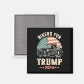 トランプ2024のバイクもしくは自転車に乗る人オートバイアメリカ国旗 マグネット (正面/裏面)