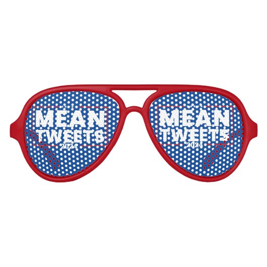 トランプ2024の平均ツイートの選択 アビエーターサングラス (正面)