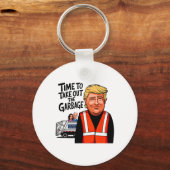 トランプ2024の時間おもしろいのガービージュ キーホルダー (正面)