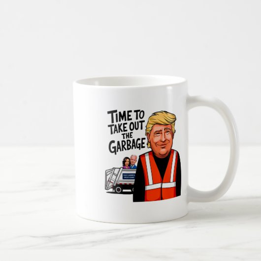 トランプ2024の時間おもしろいのガービージュ コーヒーマグカップ (右)