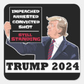 トランプ2024まだ米国常任大統領選挙 スクエアシール (正面)