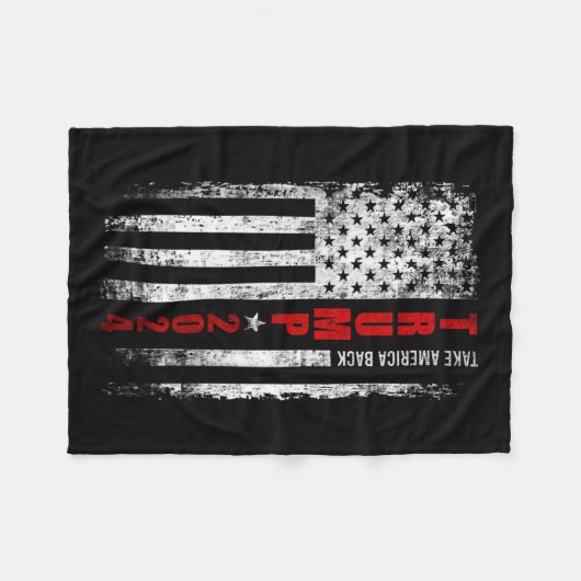 トランプ2024アメリカをアメリカ国旗の愛国者に取り戻す フリースブランケット (正面(横))