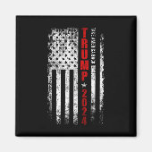 トランプ2024アメリカをアメリカ国旗の愛国者に取り戻す マグネット (正面)