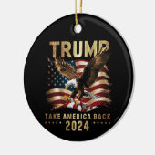 トランプ2024アメリカを取り戻すアメリカ国旗トランプ2 セラミックオーナメント (左)