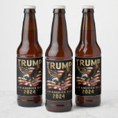 トランプ2024アメリカを取り戻すアメリカ国旗トランプ2 ビールラベル (ボトル)
