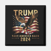 トランプ2024アメリカを取り戻すアメリカ国旗トランプ2 マグネット (正面)