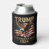 トランプ2024アメリカを取り戻すアメリカ国旗トランプ2 缶クーラー (缶正面)