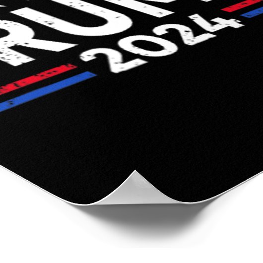 トランプ2024アメリカを取り戻すアメリカ国旗（2側） ポスター (角)