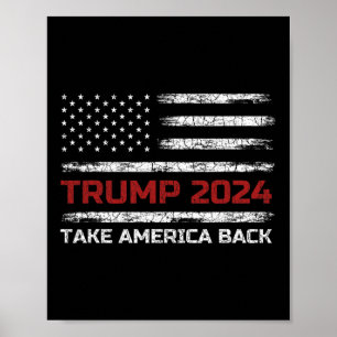 トランプ2024アメリカを取り戻す選挙Patriotic Fl ポスター