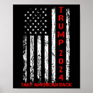 トランプ2024アメリカを取り戻す選挙Patriotic Fl ポスター