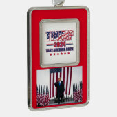 トランプ2024アメリカを取り戻す シルバープレートフレームオーナメント (右)