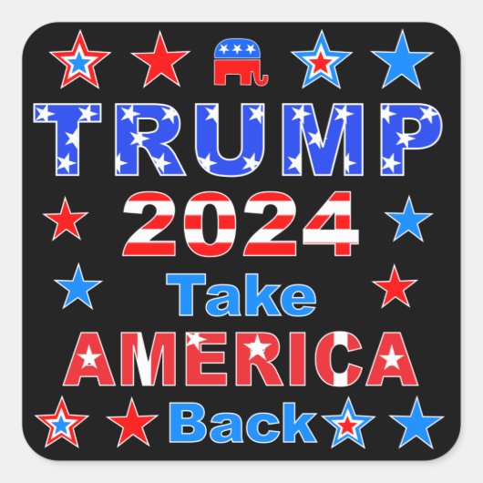 トランプ2024アメリカを取り戻す スクエアシール (正面)