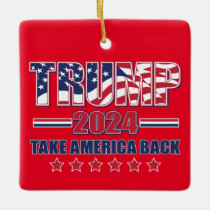 トランプ2024アメリカを取り戻す セラミックオーナメント