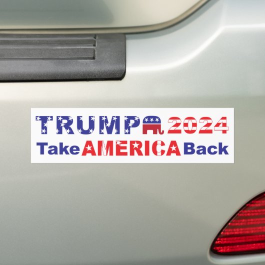 トランプ2024アメリカを取り戻す バンパーステッカー (車上)