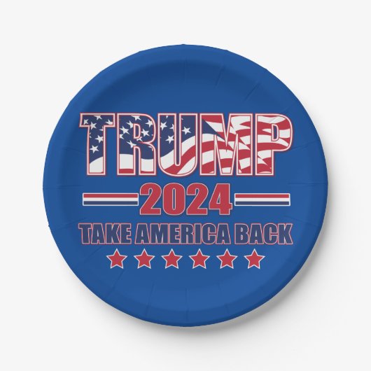 トランプ2024アメリカを取り戻す ペーパープレート (正面)