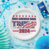 トランプ2024アメリカを取り戻す ペーパープレート (パーティー)