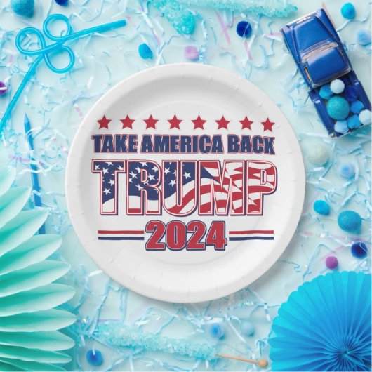 トランプ2024アメリカを取り戻す ペーパープレート (パーティー)
