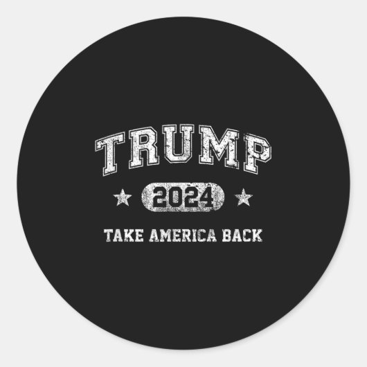 トランプ2024アメリカを取り戻す ラウンドシール (正面)