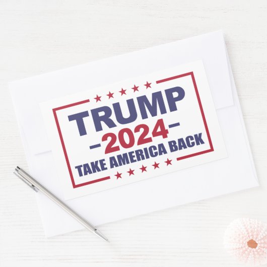 トランプ2024アメリカを取り戻す 長方形シール (封筒)