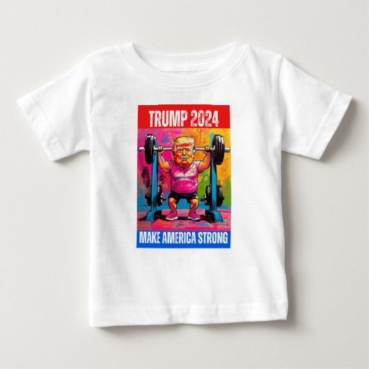 トランプ2024アメリカを強くする ベビーTシャツ (正面)
