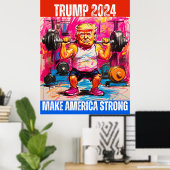 トランプ2024アメリカを強くする ポスター (ホームオフィス)