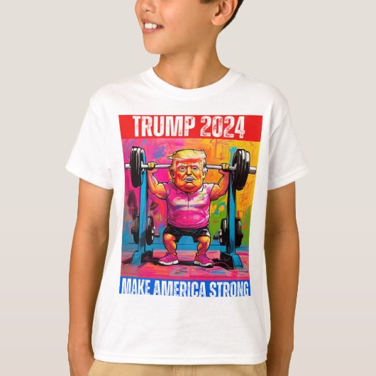 トランプ2024アメリカを強くする Tシャツ (正面)
