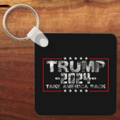 トランプ2024アメリカを政治ヴィンテージに戻す キーホルダー (正面)