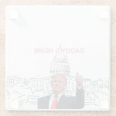 トランプ2024アメリカを連れ戻すパパの家 ガラスコースター (裏面)