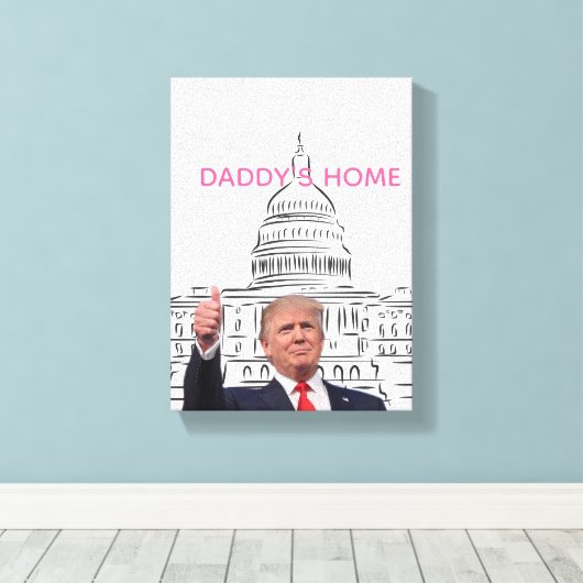 トランプ2024アメリカを連れ戻すパパの家 キャンバスプリント (インサイチュ (ウッドフロア))