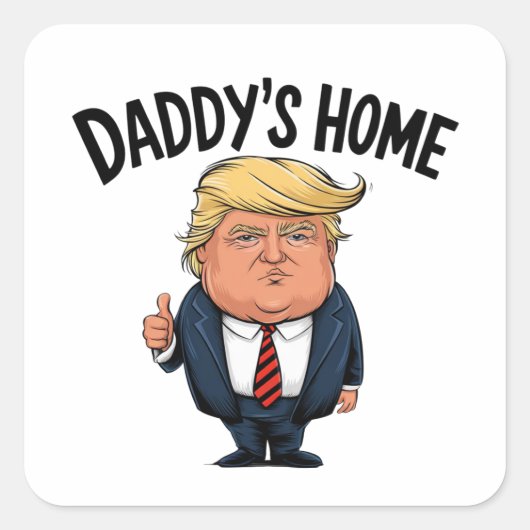 トランプ2024アメリカを連れ戻すパパの家 スクエアシール (正面)