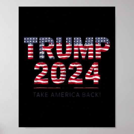 トランプ2024アメリカを7月4日米国国旗に戻す ポスター (正面)