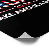 トランプ2024アメリカを7月4日米国国旗に戻す ポスター (角)