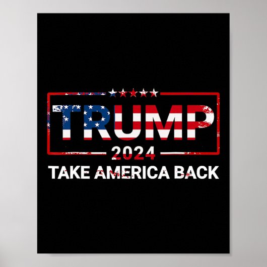 トランプ2024アメリカを7月4日米国国旗に戻す ポスター (正面)