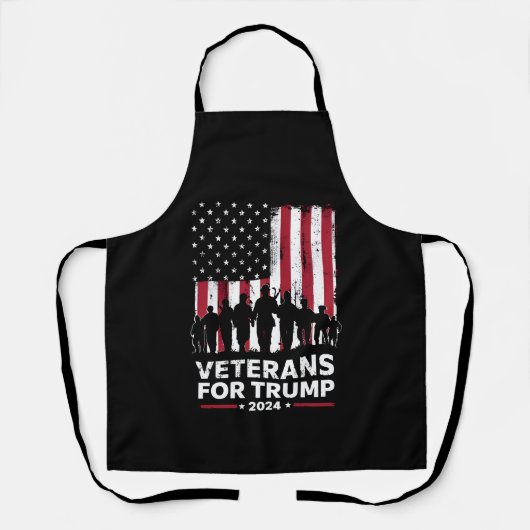 トランプ2024アメリカ国旗おじいちゃんベテラン エプロン (正面)