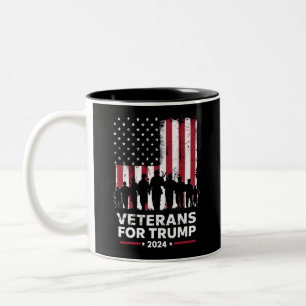 トランプ2024アメリカ国旗おじいちゃんベテラン ツートーンマグカップ
