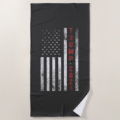 トランプ2024アメリカ国旗の動揺してヴィンテージギフト ビーチタオル (正面)