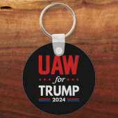 トランプ2024アメリカ国旗トランプElの自動車労働者 キーホルダー (正面)
