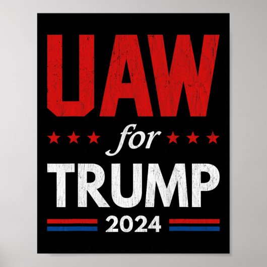 トランプ2024アメリカ国旗トランプElの自動車労働者 ポスター (正面)