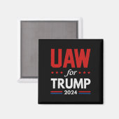 トランプ2024アメリカ国旗トランプElの自動車労働者 マグネット (正面/裏面)