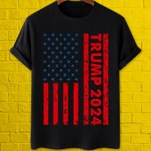 トランプ2024アメリカ国旗プロアンチバイデン氏 Tシャツ