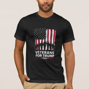 トランプ2024アメリカ国旗ベテランお父さんおじいさん Tシャツ