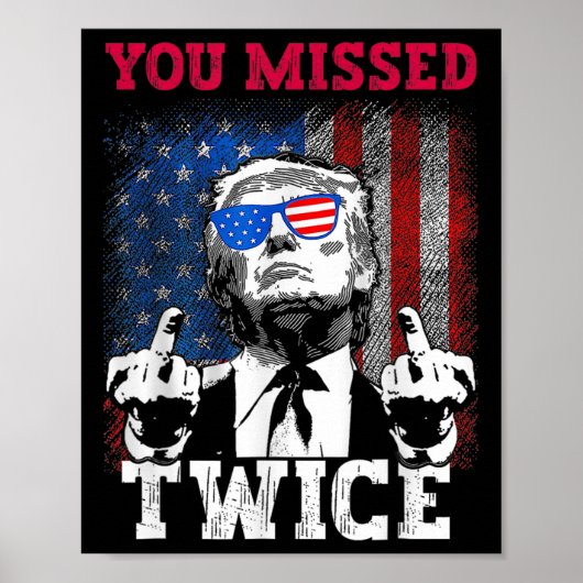 トランプ2024アメリカ国旗恋しく思を2回 ポスター (正面)